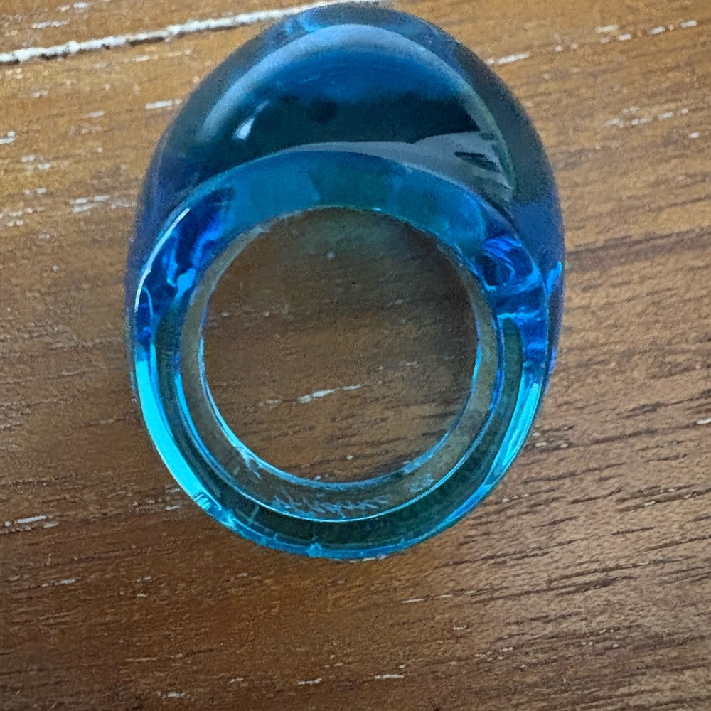 Lalique Blue crystal Ring